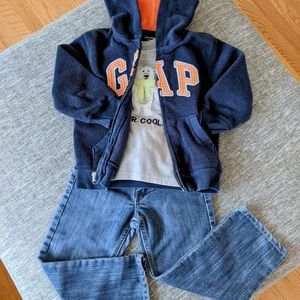 Boy shirt, jeans and sweater set, 4T